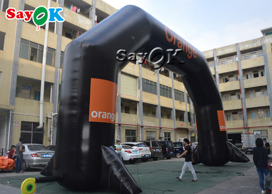 Línea inflable arco inflable del comienzo de la entrada de la lona del PVC del negro para el supermercado del parque