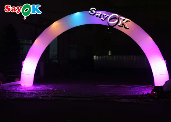 Paño de nylon del arco inflable de la entrada que hace publicidad del arco inflable del LED para la decoración del acontecimiento del partido