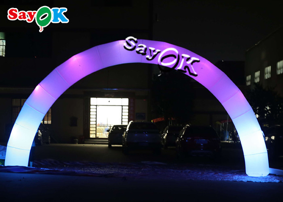 Paño de nylon del arco inflable de la entrada que hace publicidad del arco inflable del LED para la decoración del acontecimiento del partido