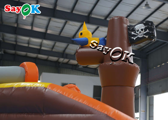 Castillo inflable temático de la despedida del barco pirata comercial del PVC para los niños/los adultos