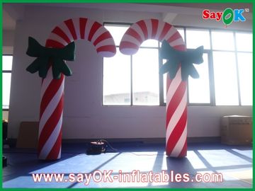 Bastón de caramelo inflable de la publicidad durable de encargo para el día de fiesta de la Navidad