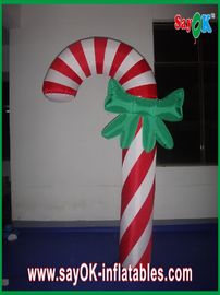 Bastón de caramelo inflable de la publicidad durable de encargo para el día de fiesta de la Navidad