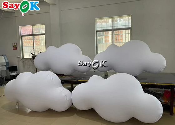 techo inflable de encargo de los productos de 210D Oxford que cuelga el globo de la nube del PVC con las luces LED