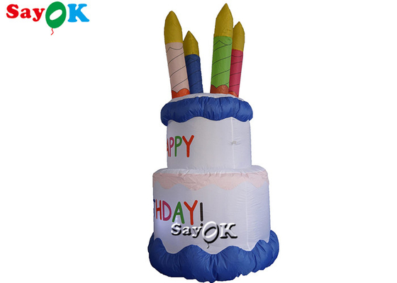 Torta de cumpleaños inflable plástica del PVC del partido del patio trasero para las decoraciones