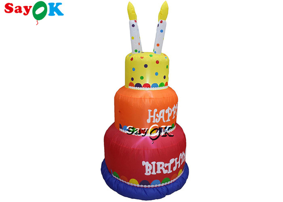 La lona explota la torta publicitaria inflable de la decoración de la yarda de la torta de cumpleaños