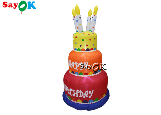 La lona explota la torta publicitaria inflable de la decoración de la yarda de la torta de cumpleaños