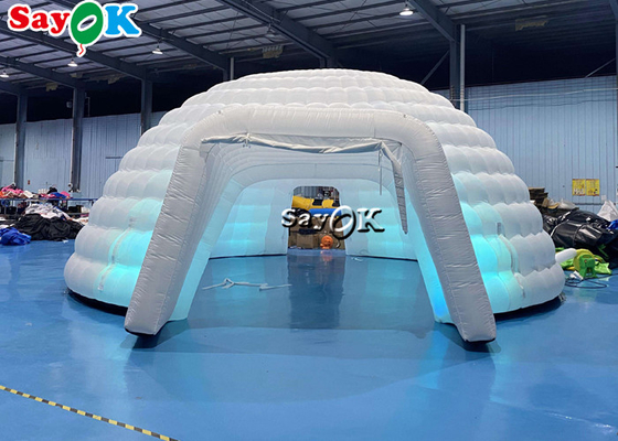 Tienda de iglú inflable LED blanca pura Iluminación de tienda inflable Cúpula redonda Para eventos de fiestas de discoteca Tienda de aire inflable
