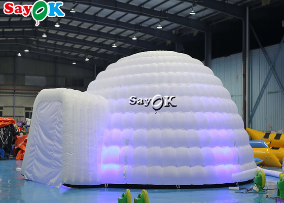 Tienda de iglú inflable LED blanca pura Iluminación de tienda inflable Cúpula redonda Para eventos de fiestas de discoteca Tienda de aire inflable