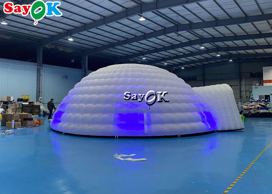 Tienda de iglú inflable LED blanca pura Iluminación de tienda inflable Cúpula redonda Para eventos de fiestas de discoteca Tienda de aire inflable