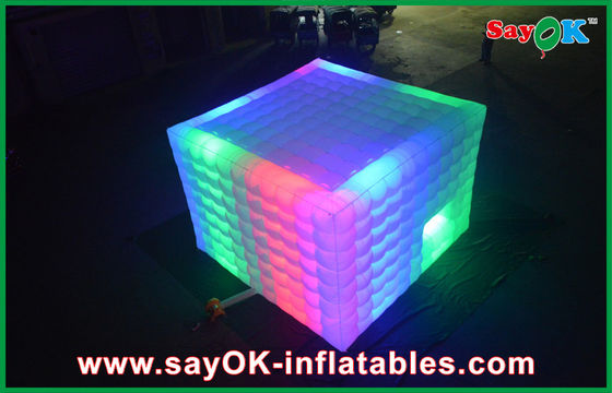 Tienda de casa inflable 210D tela de nylon arco iris gigante de césped Led tienda inflable con ventana / puerta