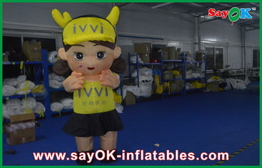 Modelo inflable Decoración linda Personajes inflables 3m Chica animada Tejido de Oxford de gran tamaño