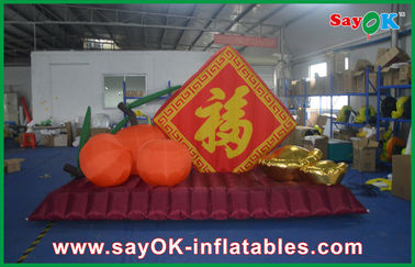 Decoraciones inflables anaranjadas grandes de la yarda del logotipo de la impresión por Año Nuevo