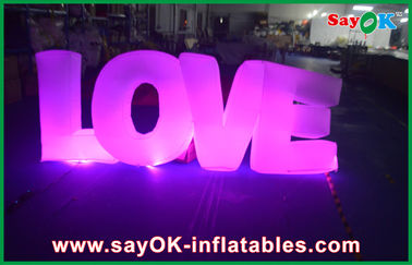 Amor que enciende el paño al aire libre del nilón de las decoraciones de Inflatables de la yarda