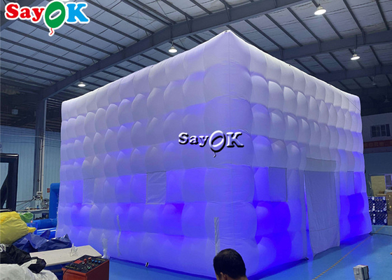 El PVC al aire libre cubrió la tienda inflable del aire del cubo gigante del LED con tamaño de encargo del ventilador