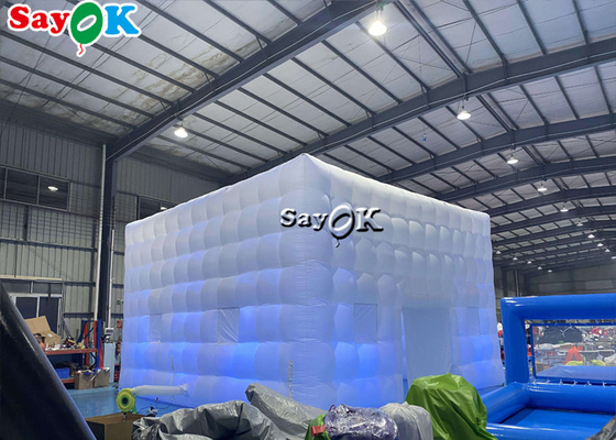 El PVC al aire libre cubrió la tienda inflable del aire del cubo gigante del LED con tamaño de encargo del ventilador