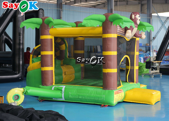 Diapositiva ignífuga de Gorilla Themed Inflatable Bounce House con el ventilador