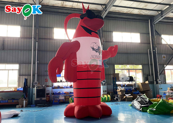 Decoraciones de patio inflables Animales rojos Langosta gigante Modelo inflable con 2 años de garantía