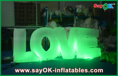 letras de amor inflables de las decoraciones de la iluminación de los 3x1.2m para casarse con el paño de nylon