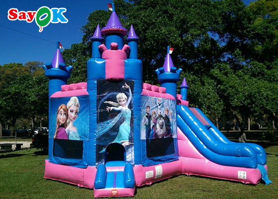 Castillo inflable impermeable de princesa Frozen Carriage Bouncy de la casa de la despedida con la diapositiva