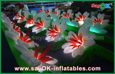 Cadena de flor inflable modificada para requisitos particulares de la boda de la decoración de la iluminación del paño de nylon