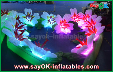 Cadena de flor inflable modificada para requisitos particulares de la boda de la decoración de la iluminación del paño de nylon