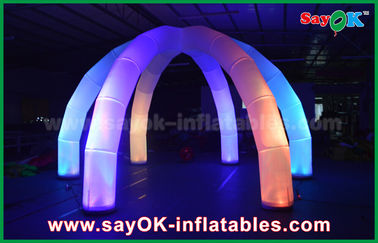 Arco para el arco inflable de la arcada de la luz del diámetro los 5m LED de la boda con el paño de nylon multicolor de 6 piernas