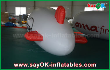 avión de aire inflable del zepelín del helio del globo los 5m del helio del logotipo de encargo del PVC de 0.2m m