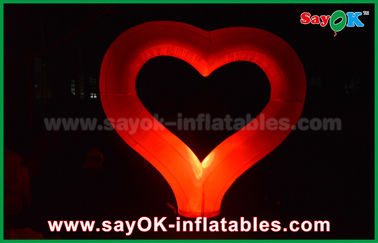 Forma roja del corazón del paño de la decoración ligera inflable de nylon del partido para la boda del acontecimiento