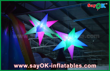 Estrella llevada decoración inflable de la iluminación de la iluminación del paño de Colorized Oxford para el partido