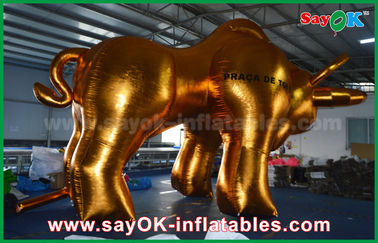 forma inflable de los productos inflables de encargo de Bull del oro de la altura de los 4m para promocional