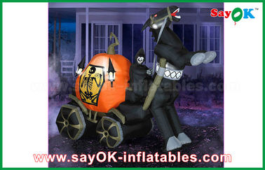 Forma inflable de Oxford del paño de Halloween de la yarda de la motocicleta inflable negra de las decoraciones