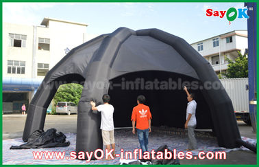Tienda inflable negra del aire del PVC/tienda de la araña de la bóveda de la publicidad con el ventilador