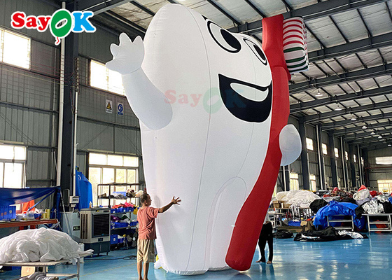 Blanco 6m Inflables Personajes de dibujos animados Dientes gigantes Productos promocionales Modelo inflables