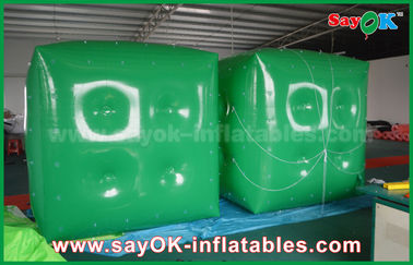 Haciendo publicidad del globo inflable verde blanco/del globo del helio del cubo con el logotipo imprima