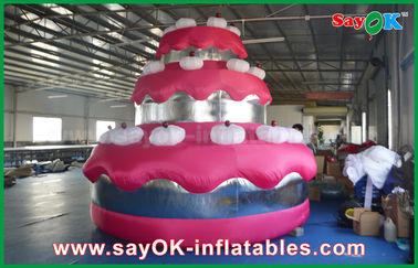 Partido de la torta de los productos inflables de encargo promocionales rojos/decoración gigantes del cumpleaños