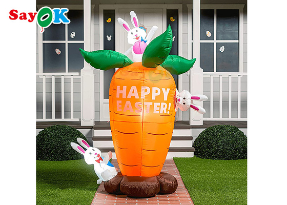 Jardín Pascua Inflable Vacaciones Decoraciones Fiesta Zanahorias Y Lindo Conejo