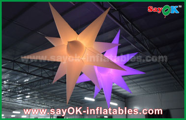Decoraciones inflables al aire libre publicitarias de nylon del globo de la estrella del LED con ventilador del CE/UL
