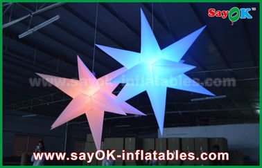 Decoraciones inflables al aire libre publicitarias de nylon del globo de la estrella del LED con ventilador del CE/UL
