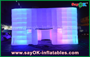 el PVC al aire libre inflable de la tienda cubrió la tienda inflable del cubo gigante con el ventilador de la luz/del cambio del color
