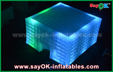 el PVC al aire libre inflable de la tienda cubrió la tienda inflable del cubo gigante con el ventilador de la luz/del cambio del color