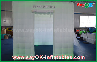 Cabina inflable llevada inflable 2,5 x 2,5 los x 2.5m de la foto del fondo del verde de la cabina de la foto para la boda/el acontecimiento