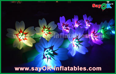 decoración ligera inflable de nylon de tierra larga blanca de la cadena de flor del paño LED de los 5m