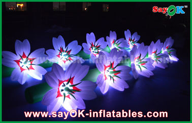 decoración ligera inflable de nylon de tierra larga blanca de la cadena de flor del paño LED de los 5m