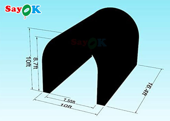 Tienda de túnel inflable con césped negro multifunción para exposiciones de actividades