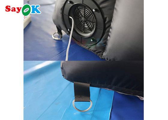 Tienda de túnel inflable con césped negro multifunción para exposiciones de actividades