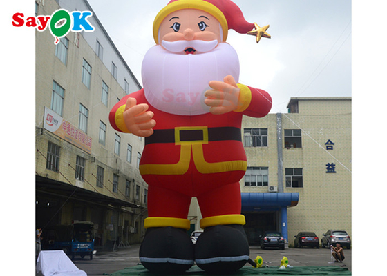 Grandes decoraciones navideñas inflables LED 10m Santa Claus Blowups