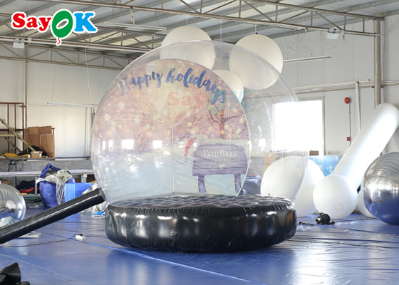 Transparent Inflatable Christmas Bounce House Snow Globe Christmas Inflatables Outdoor
