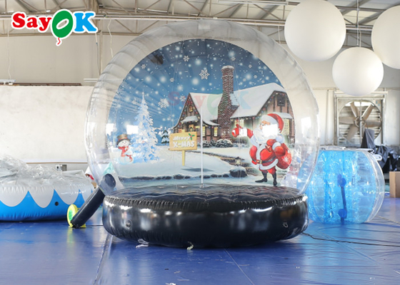 Cabina de fotos de bola de globo transparente de globo de nieve inflable gigante de tamaño humano de Navidad