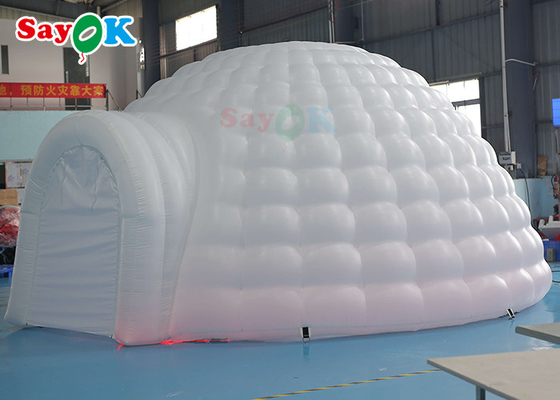 Tienda de iglú inflable LED de color blanco puro Tienda de iglú inflable cúpula redonda para eventos de fiesta de discoteca