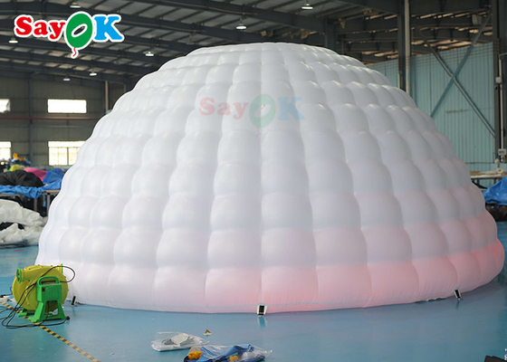Tienda de iglú inflable LED de color blanco puro Tienda de iglú inflable cúpula redonda para eventos de fiesta de discoteca